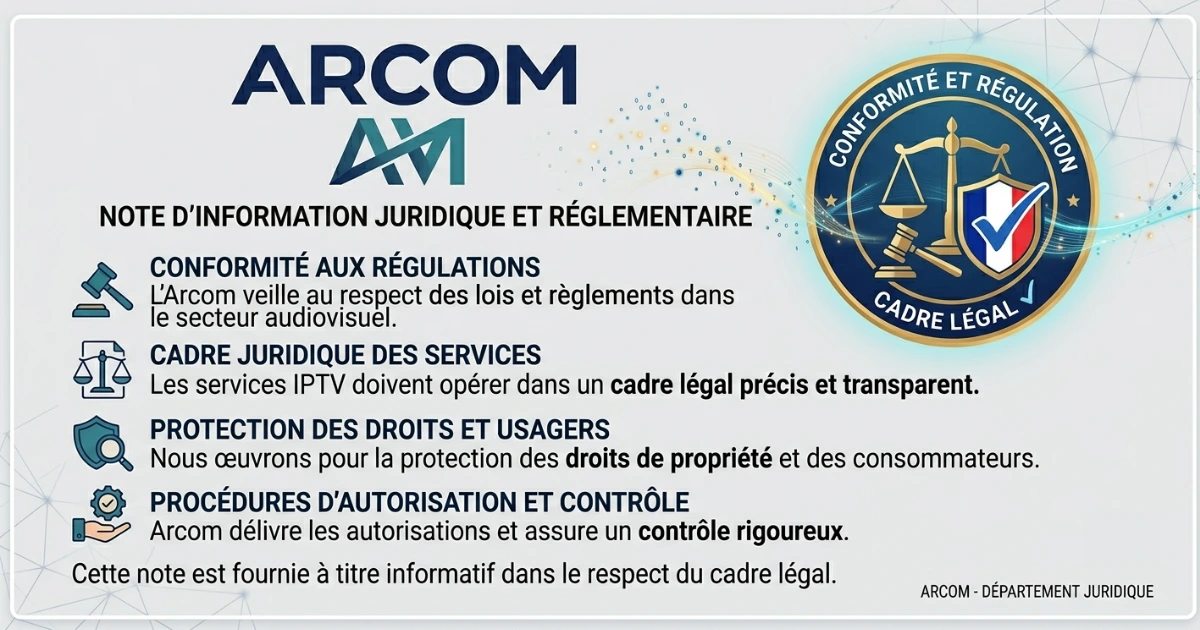 ARCOM et réglementation IPTV illégal en France