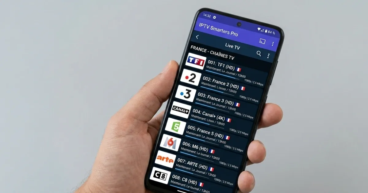 Activer abonnement IPTV sur smartphone avec IPTV Smarters Pro — tutoriel France